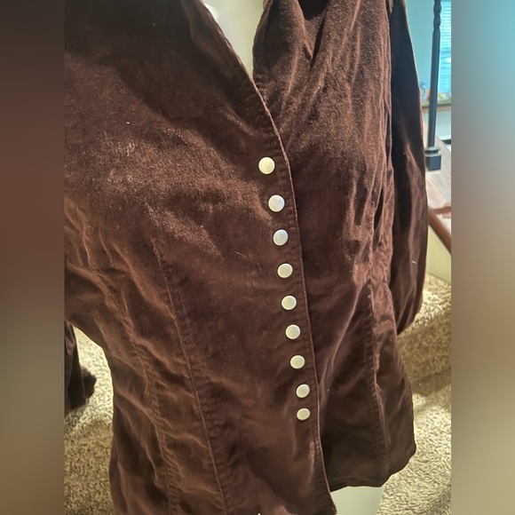 Live A Little Nordstrom Brand Brown Velvet Jacket - Picture 2 of 4